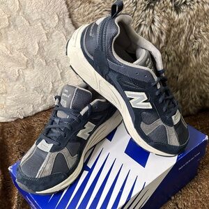 Retro-runner New Balance 878 Navy and Silver Suede/ Mesh Shoes Men’s 8